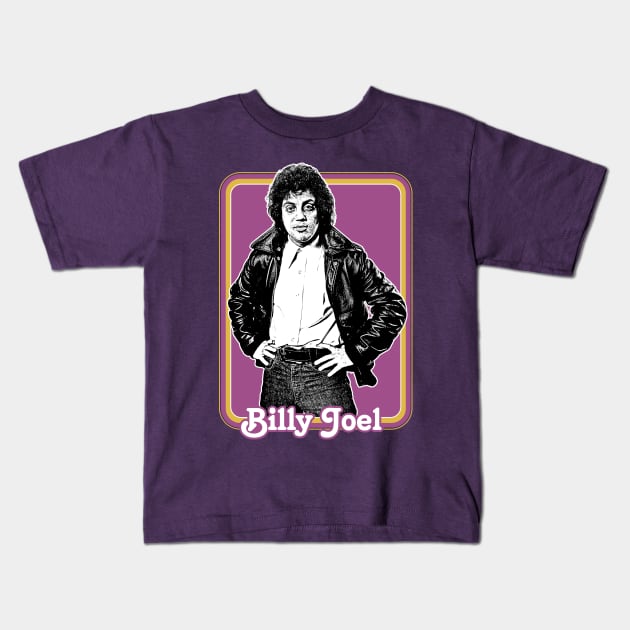 Billy Joel / Retro Style Fan Design Kids T-Shirt by DankFutura